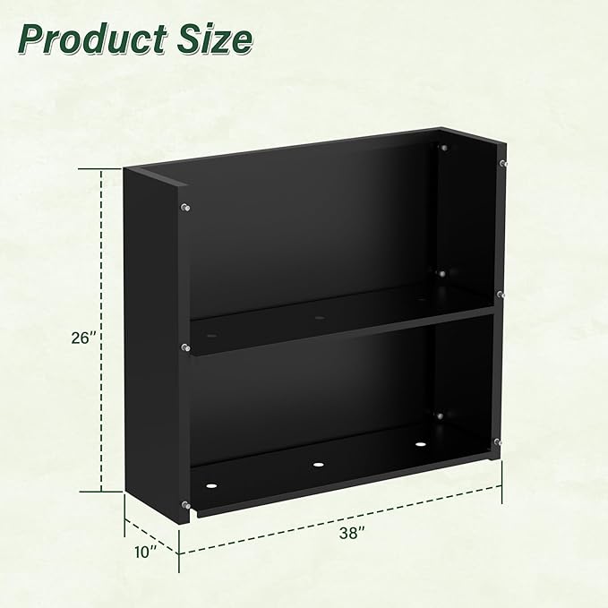 Metal Tall Planter 30" L x 10" W x 26" H, Long Rectangular Planter Box with Drainage Holes & Removable Shelf – Heavy Duty Steel Planter for Tall Plants, Flowers or Shrubs