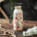 Vintage Flora Ceramic Vase Set, Retro Rustic Cute Vase Gift, Art Decorative Vase for Your Home, Kitchen, Bedroom, Office, Living Room, Bathroom, & Shelf Centerpiece Table Decorations
