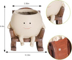 Smiley Face Rocking Chair Planters Flower Pots for Plants Funny Succulents Plant Live Cute Resin Head Planter for Indoor Outdoor Plants Gift Ideas for Mother and Christmas (Small)