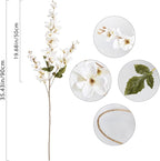 6PCS White Delphinium Artificial Flower Lifelike Larkspur Silk Flowers Plant 35.43'' Long Stem Blossoms Fake Flowers for Tall Vase Floral Arrangements Home Table Wedding Decor(White)