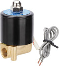 Wengart 1/4" Electric Solenoid Water Valve, DC 12V Normally Closed Brass Body, 2W-025-08 Direct Drive for Zero Pressure Systems, NPT Threaded Valve for Water, Air, Gas & Fuel
