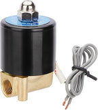 Wengart 1/4" Electric Solenoid Water Valve, DC 12V Normally Closed Brass Body, 2W-025-08 Direct Drive for Zero Pressure Systems, NPT Threaded Valve for Water, Air, Gas & Fuel