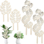OLYCRAFT 4Pcs 2 Style Wood Plant Trellis Monstera Leaf Wood Trellis for Potted Plants Small Indoor Plant Trellis Wood Vine Plant Support for Climbing Plants Potted Plants Support - 9.8~15.6 inch Long