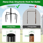 ANIDEER 48" Shepherds Hooks for Outdoor, Heavy Duty Garden Bird Feeder Pole for Hanging Bird Feeder, Plant Baskets, Solar Light Lanterns, Outdoor Plant Hanger Hook with 5 Base Prongs,1 Packs
