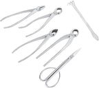 Bonsai Tools Set, 6pcs Stainless Steel Bonsai Garden Plant Tree Scissors Trimming Cutting Tool Set with Storage Bag, Garden Plant Tools