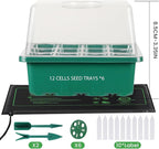 Seed Starter Trays with Grow Lights and Heat Mat, 72 Cells Seed Starter Kit with Lights, 3 Lighting Mode, 4 Timing Set, Germination Kit for Seed Starting Trays with High Humidity Control Domes