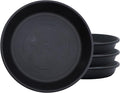The HC Companies 6 Inch Classic Round Plant Saucer, Lightweight UV-Resistant Plastic Outdoor & Indoor Flower Pot Tray, 4-Pack Plant Pot Trays for Garden & Home Decor, Black