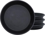 The HC Companies 6 Inch Classic Round Plant Saucer, Lightweight UV-Resistant Plastic Outdoor & Indoor Flower Pot Tray, 4-Pack Plant Pot Trays for Garden & Home Decor, Black