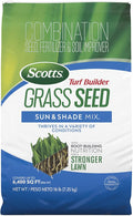 Scotts Turf Builder Grass Seed Sun and Shade Mix - Grass Seed Plus Lawn Fertilizer and Soil Improver, Covers Up To 6,400 sq. ft., 16 lb.