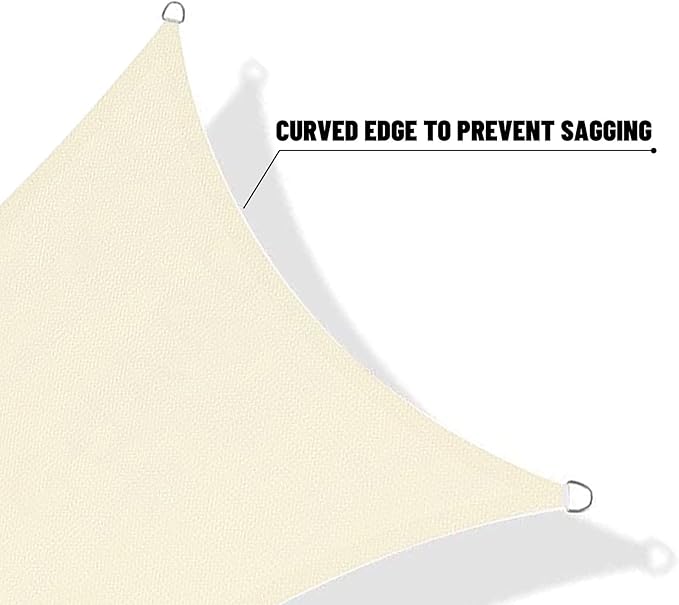 SUNNY GUARD Custom Size 7'x16' Butter Cream Sun Shade Sail Rectangle UV Block Shade for Backyard Yard Patio Deck Garden(Customized)