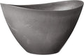 Arcadia Garden Products PSW Pot Collection YB41CT Plastic/Stone/Wood Composite Curved Planter Pot – No Drainage Hole (Drillable), for Indoor and Outdoor Plants and Gardens, 16-inch, Cement Gray