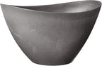 Arcadia Garden Products PSW Pot Collection YB41CT Plastic/Stone/Wood Composite Curved Planter Pot – No Drainage Hole (Drillable), for Indoor and Outdoor Plants and Gardens, 16-inch, Cement Gray