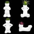Together-life 4 Pack Ceramic Air Plant Holder, Cute Air Planter Table Top Display Planters for DIY Planting Home Office Decoration Supplies