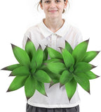 Velener 13.8 Inch Artificial Agave Plants, UV Resistant Fake Outdoor Plants, Small Faux Plants for Indoor Decor(Green)-2 Pack