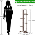 LINZINAR Plant Stand Metal 6 Tier 7 Potted Multiple Flower Pot Holder Shelf Indoor Outdoor Planter Display Shelving Unit for Patio Garden Corner Balcony Living Room Bronze