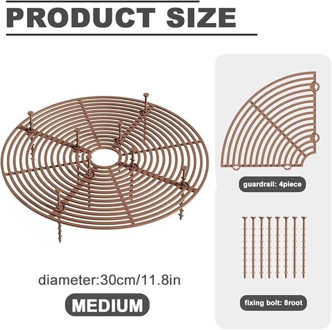 2Pack Plant Pot Grid, Cuttable Flower Pot Soil Cover Protectors with Deep Stakes, Dogs, Cats Digging Stopper, Plant Grid Pot Cover, 30cm/11.8in Diameter