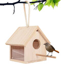 Tfwadmx Wooden Bird House Transparent Outdoor Bird House Hanging Nests Box Garden Patio DIY Decorative for Wren Swallow Sparrow Hummingbird Finch Throstle