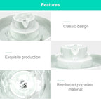 Ceramic Cat Water Fountain, 2.1L/71oz Cupcake Pet Water Fountain for Dog and Cat Indoor, 2 Ultra Quiet Pumps & 3 Filters