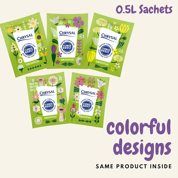 Chrysal Flower Boost – Clear Flower Food Packets for Flower Arrangements & Bouquets – Floral Supplies for Fresh Flowers – Fresh Flower Arrangements Supplies (5g - 800 Ct)