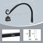 Gtongoko 2 Pack 12 Inch Plant Hangers Outdoor Metal, Plant Hooks for Wall Indoor, Outdoor Hooks for Hanging Bird Feeders, Plant Bracket, Lanterns, Wind Chinme, Black