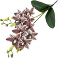 Soft Film Leaf Double Fork 9-Head Tiger Head Orchid Home Living Room DIY Flower Arrangement Ornaments Wedding Flowers (Color : 11)