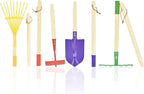 JustForKids Kids Garden Tool Set,detatchble, Portable 4-Piece Multicolored Set for Gardening, 2-Pack with Travel Bag, Ages 5+