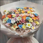 10 PCS 3D Flower Ceramic Tiles,1.6" Handmade Procelain Ceramic Flowers for Artwork,Fish Tank,Vases,Living Room, Dining Table,Office, Home Floral Decor (Single-Flowered Iridescent Yellow)