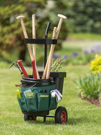 Gardener's Supply Company Heavy Duty Mobile Tool Storage Caddy | All in One Easy-Roll Garden Utility Cart Carrier | Includes 5-gallon Bucket & Fabric Organizer with Multiple Pockets