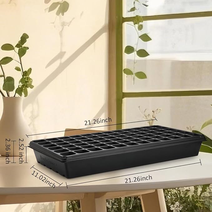 RooTrimmer 10 Pack 1020 Trays No Holes and 10 Pack 72 Cell Seed Starter Tray, 20" x 10" - Heavy Duty Reusable Plastic Seed Starter Kit for Microgreens, Seed Germination & Plant Propagation (10 Sets)