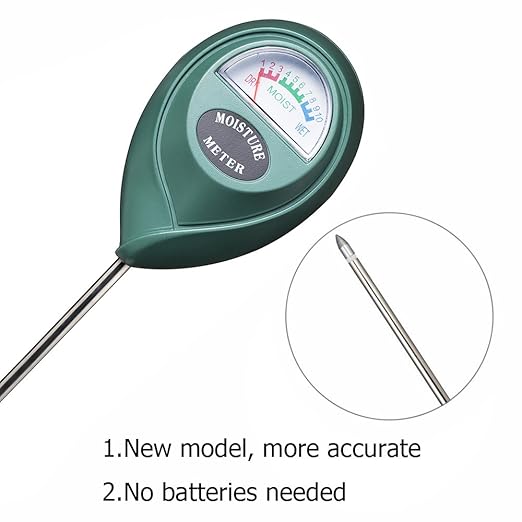 XLUX Professional Soil Moisture Meter (Since 2015) - Heavy Duty 304 Stainless Steel Probe & 100% Virgin ABS, Dual-Calibrated Soil Hygrometer for Garden, Indoor & Outdoor Plants (Upgraded Version)