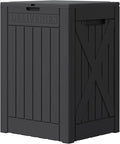Greesum 52 Gallon Large Outdoor Package Delivery Box for Porch, Lockable Secure Double-Wall Resin Storage Box, Waterproof Deck Box for Package Protection, Black