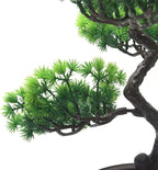 KOET Artificial Bonsai Pine Tree, 11Inch Faux Potted Plant Desk Display Fake Tree Pot Ornaments, Japanese Cedar Bonsai Plant for Home, Office Decoration