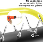 21" Rolling Lawn Aerator, 45 Preassembled Spikes, Only Needs 3-5 Minutes to Assemble, No Looseness, Good Package, 75" Long Handle with Quick Clip Connections, U-Shape Construction - Yellow.