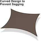 LOVE STORY Custom Size 8'x18' Brown Sun Shade Sail Rectangle UV Block Canopy Patio Sail Sunshades Fabric for Outdoor Garden Carport (We Make Custom Size)
