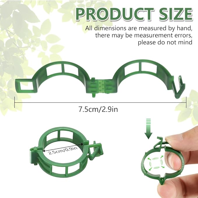 Plant Support Clips, Reusable Plastic Plant Clips for Securing Plants, Garden Clips for Climbing Plants, Plant Fixing Clips for Tomato, Grape and Vine Vegetables (50, Black)