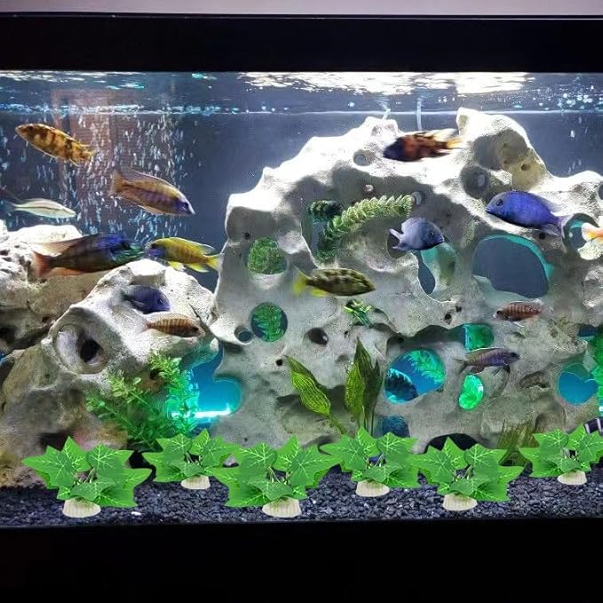 6PCS Aquarium Plants Fish Tank Decorations Small Betta Silk Plastic Plants for Aquarium Decor