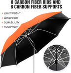 2 PACK Beach Umbrella with Clamp, 360 ° Adjustable Umbrellas for Chair, UPF50+ Umbrella for Beach Chair, Patio Chair, Wheelchair, Camping Chair, Golf Carts (Chair Not Included)
