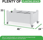 Durable Resin Raised Garden Bed with Drainage Holes & Reinforced Corners - Lightweight Flower Boxes Outdoor for Vegetables, Herbs, and Patio Garden Enclosure System (Ashen, 30.04*17.72*17.56)