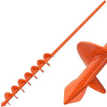Insaga Auger Drill Bit for Planting 2x32 Inch, Heavy Duty Garden Earth Auger with Safety Edges & Orange Anti-Rust Coating, Compatible with Cordless Drills for Clay/Rocky Soil/Sandy Lawn (Hex Shank)