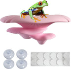 Mushroom Decor for Reptile Tank, Fish Tank, Pet-Safe Bearded Dragon Tank Accessories, Realistic Terrarium Plants for Crested Geckos, Frogs,Realistic Habitat Ornament (Pink)