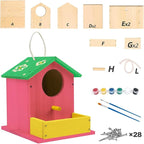 Bird House Kits for Adult, Wooden DIY Birdhouse Kit, Outdoor Woodworking Crafts Freestyle Painting, Arts and Crafts Projects with Paints & Brushes, Hanging Birdhouse for Garden Yard Decor Gifts (1Pcs)