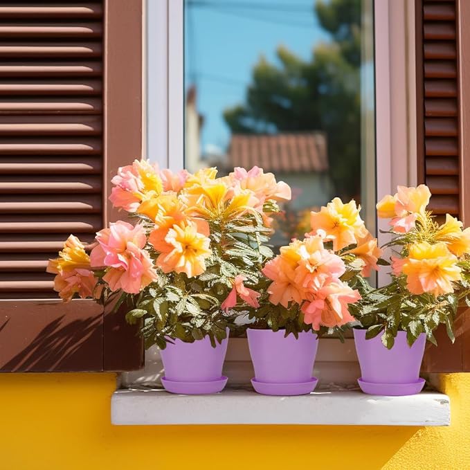 8 Pcs Flower Pots,Succulent Pots,3.8" Pots for Planting.Plastic Pot for Plants for Indoor Plants,Flower Pot for Indoor Planting,Herb Garden Planter Mini