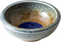 Wazakura Minoyaki Series Small Round Glazed Ikebana Flower Vase Made in Japan, Handpainted Floral Arrangement Pottery Supplies - Brown and Blue
