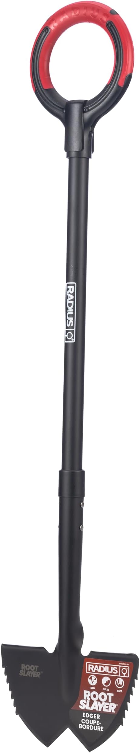 Root Slayer RS226 Serrated Garden Edger for Landscaping, Root Removal and Clean Lawn Borders, Steel Tool, Black