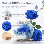 Preserved Real Rose in Glass with Scented Candles for Mom Her Wife Girlfriend Grandma Birthday Anniversary Romantic