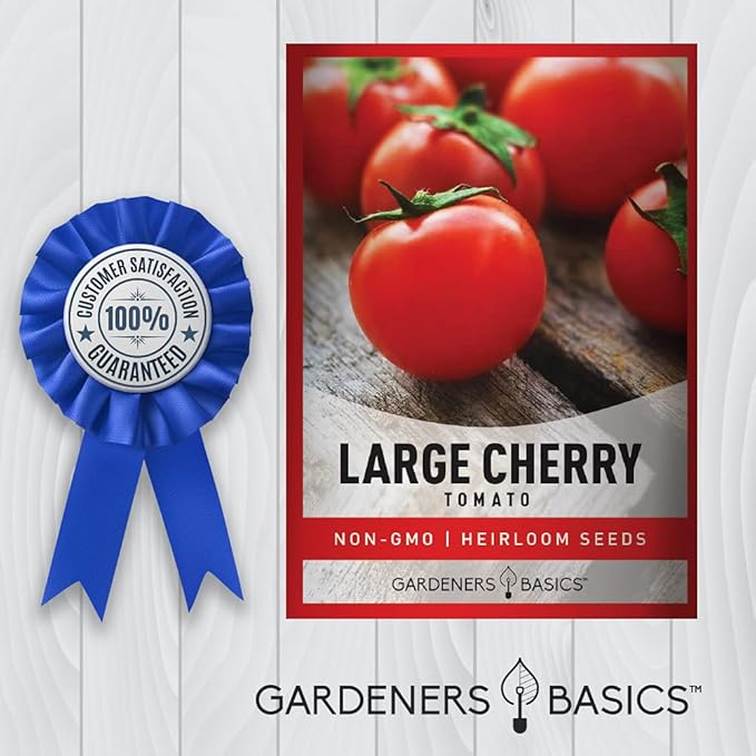 Gardeners Basics, Large Cherry Tomato Seeds for Planting Heirloom Non-GMO Red Cherry Tomato Plant Seeds for Home Garden Vegetables Makes a Great Gift for Gardening