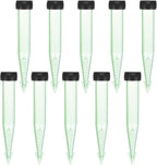 M METERXITY 50-Pack Floral Water Tubes, 4 Inch/ 10cm Plastic Floral Tubes with Rubber Caps for Flower Arrangements, Fresh Flower Water Tubes [Transparent Green]