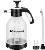 MAYGROVE 0.4 Gal Pump Sprayer, Hand Water Spray Bottle for Indoor Plant, Clear Plant Sprayer with Side Filling Port, Measuring Cup, Adjustable Nozzles, Safe Pressure Relief Valve