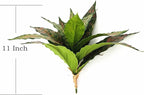 PASYOU Artificial Aglaonema Plants, Green and Pink Variegated 2 Pack, Fake Magnolia Plant Faux Plastic Leaves Shrubs, UV Resistant Greenery, Indoor Outdoor Decor Home Garden Table Decorations – Red