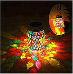Mosaic Lights Outdoor Hanging Lanterns, Rechargeable Mosaic Solar Lanterns， Outdoor Waterproof Solar Night Lights Table Lamps for Decorations